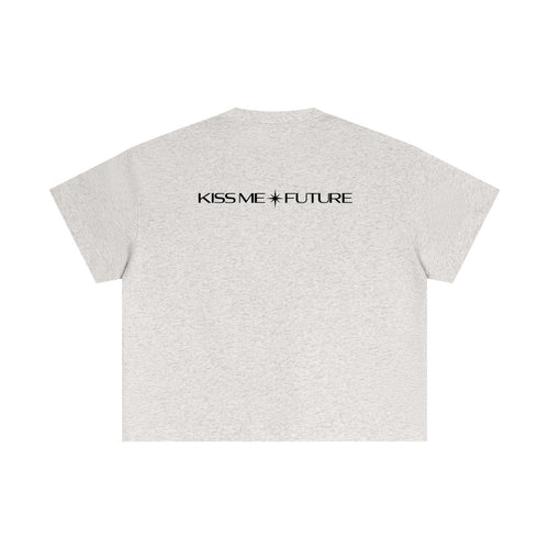 KISS ME FUTURE Women's Boxy Cotton T-Shirt — Grey