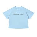 KISS ME FUTURE Women's Mineral Wash Cropped Baby Tee — Blue