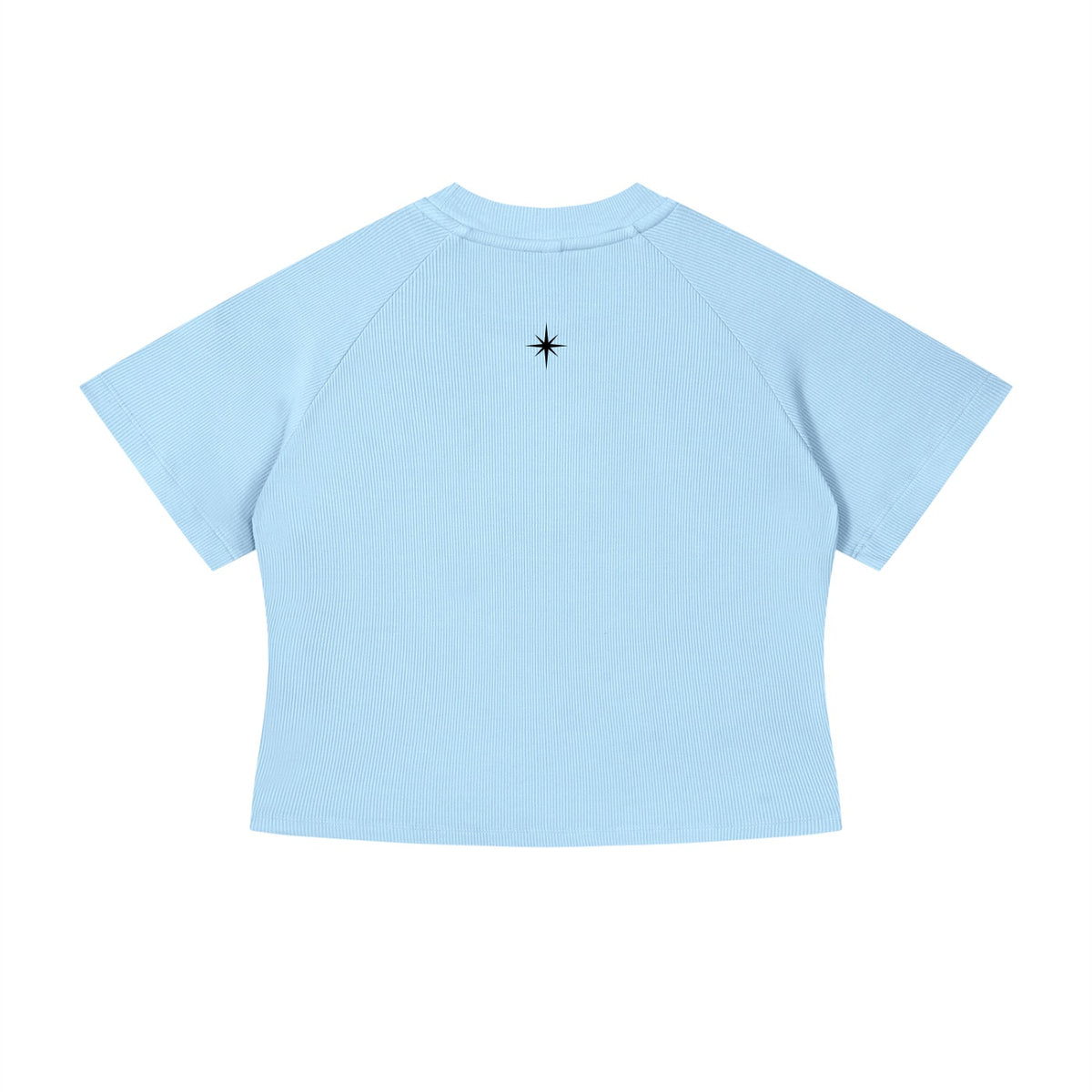 KISS ME FUTURE Women's Mineral Wash Cropped Baby Tee — Blue