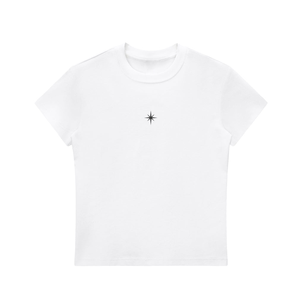 KISS ME FUTURE Women's Fitted Baby T-Shirt — White