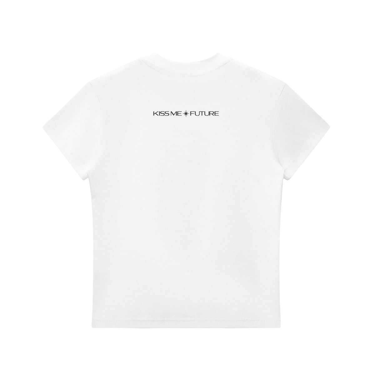 KISS ME FUTURE Women's Fitted Baby T-Shirt — White